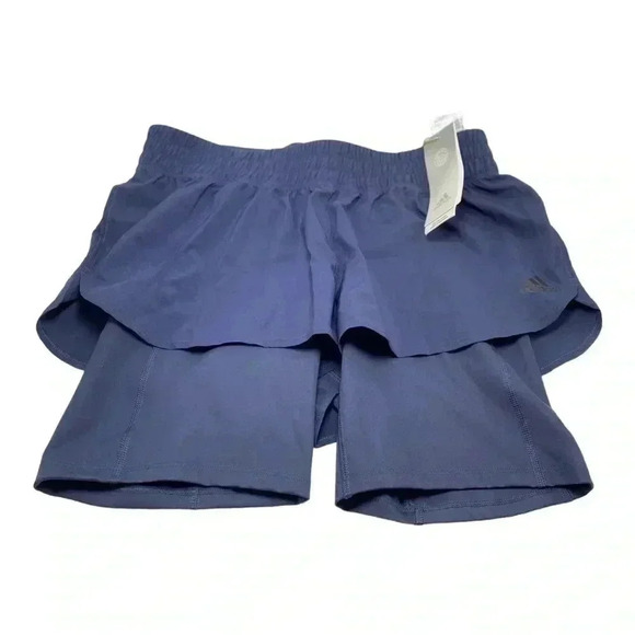 Adidas running shorts Carrera shadow navy R13B 2 in 1 short small New with tags - Picture 1 of 5